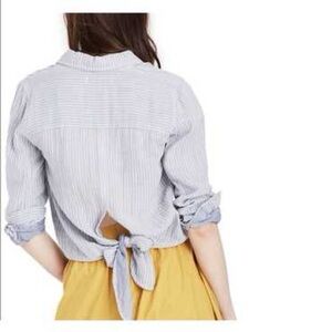 Madewell Blue Striped Button Down Shirt